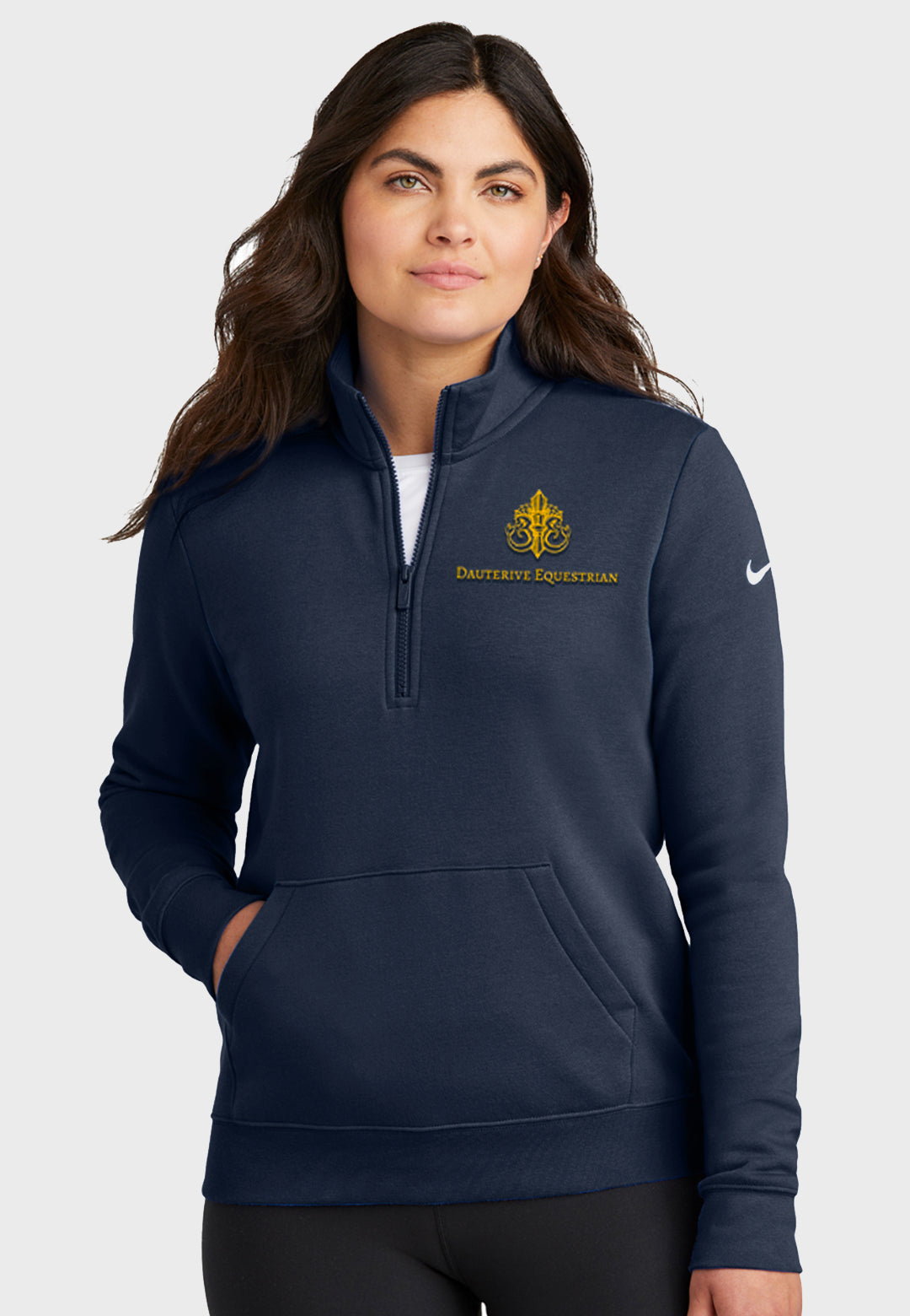 Dauterive Equestrian Nike Club Fleece Sleeve Swoosh 1/2-Zip