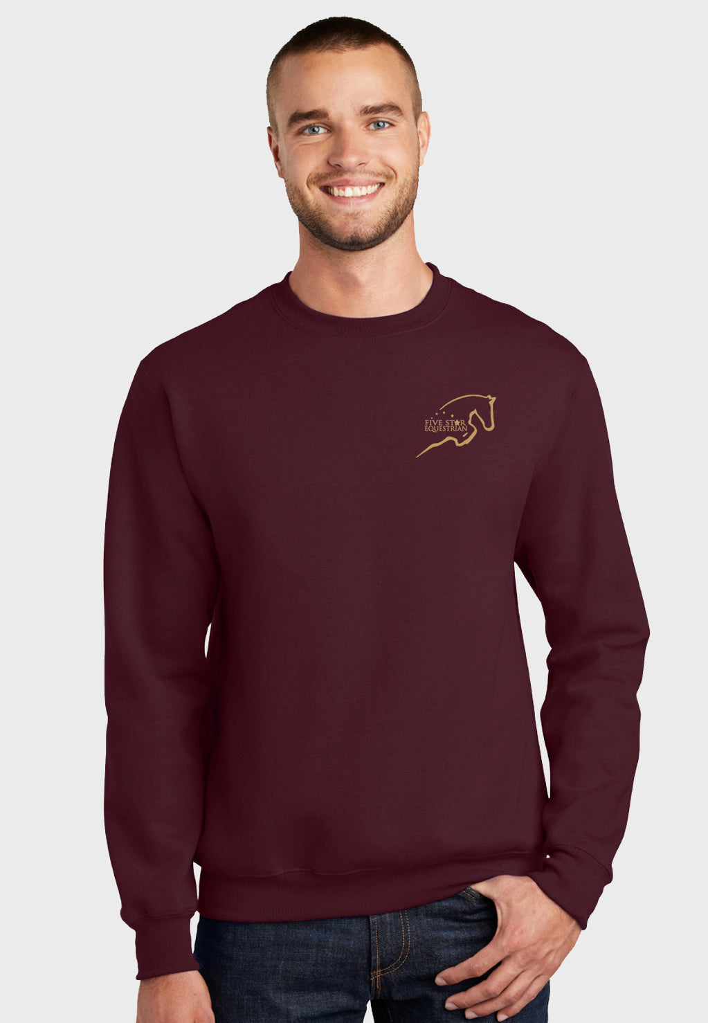Five Star Equestrian Port & Company® Essential Fleece Crewneck Sweatshirt (Adult Unisex)