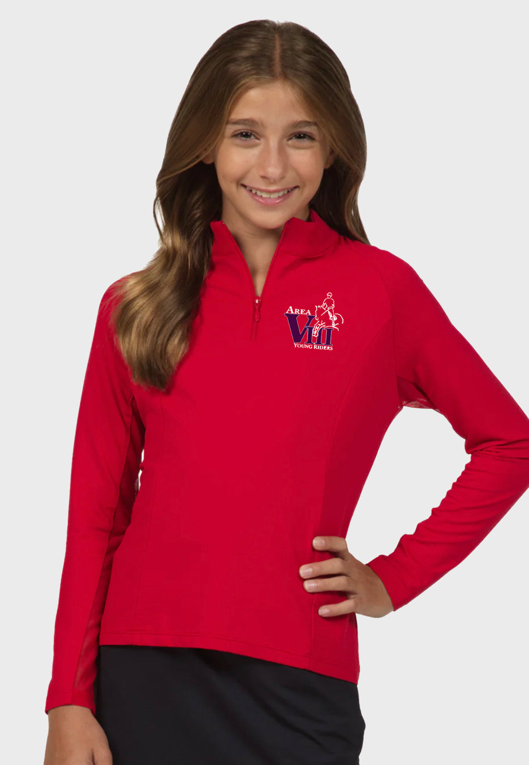 Area 8 Young Riders IBKÜL's Girls Long Sleeve Zip Mock Neck - 2 Color Options