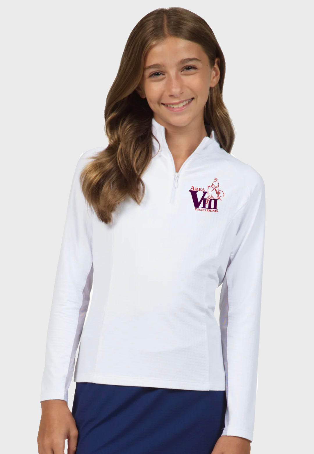 Area 8 Young Riders IBKÜL's Girls Long Sleeve Zip Mock Neck - 2 Color Options