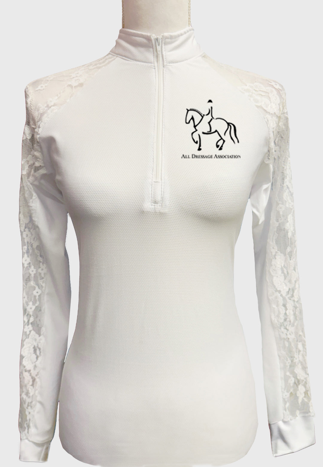 All Dressage Association Lace Show Shirt - Ladies + Youth Sizes, 4 Color Options