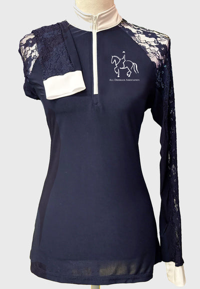 All Dressage Association Lace Show Shirt - Ladies + Youth Sizes, 4 Color Options