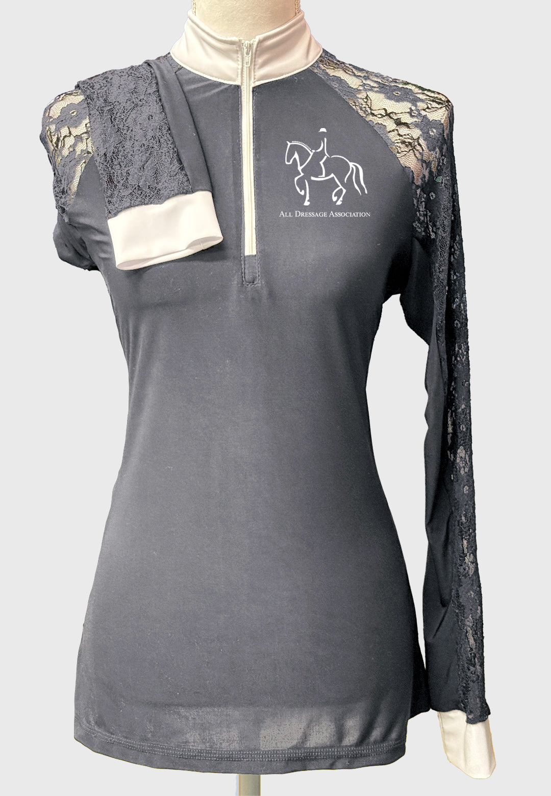 All Dressage Association Lace Show Shirt - Ladies + Youth Sizes, 4 Color Options