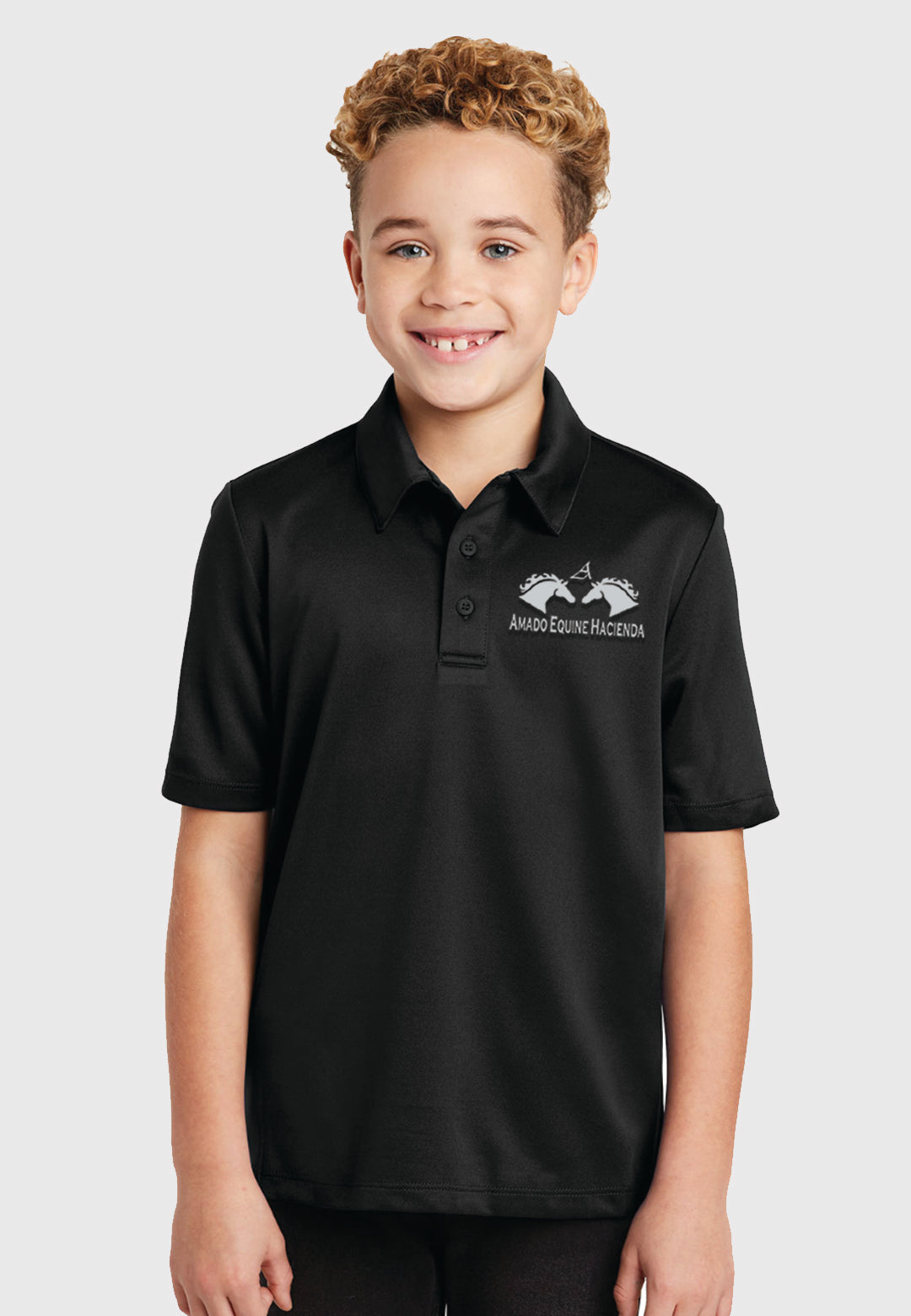 Amado Equine Hacienda Youth Port Authority® Silk Touch™ Polo 2 Color