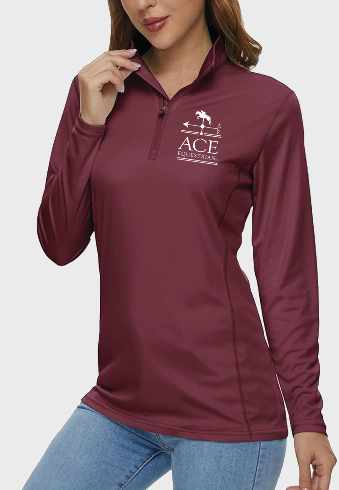 Ace Equestrian MAGCOMSEN Women's Long Sleeve 1/4 Zip Sunshirt, 3 Color Options