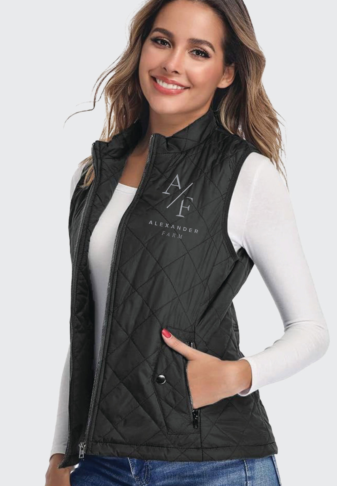 Alexander Farm LONGKING Ladies Lightweight Quilted Vest, 2 Color Options