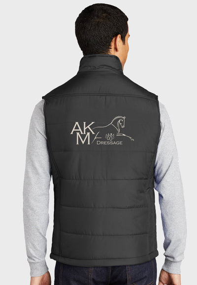 AKM Dressage Port Authority® Black Puffy Vest - Ladies + Mens Styles