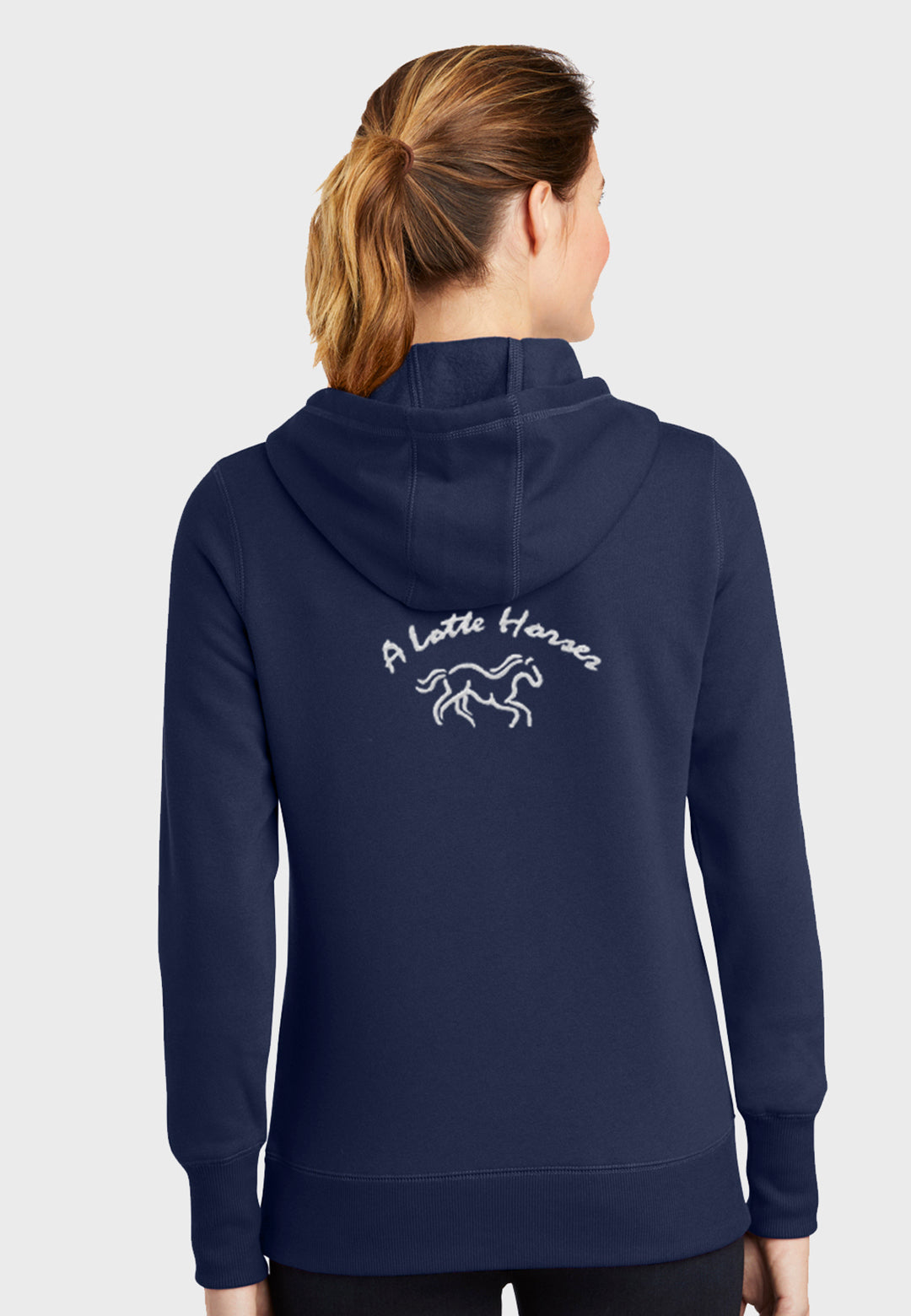 A Lotte Horses Sport-Tek® Ladies Pullover Hooded Sweatshirt - Navy