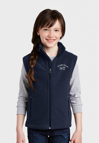 A Lotte Horses Port Authority® Youth Fleece Vest - Navy