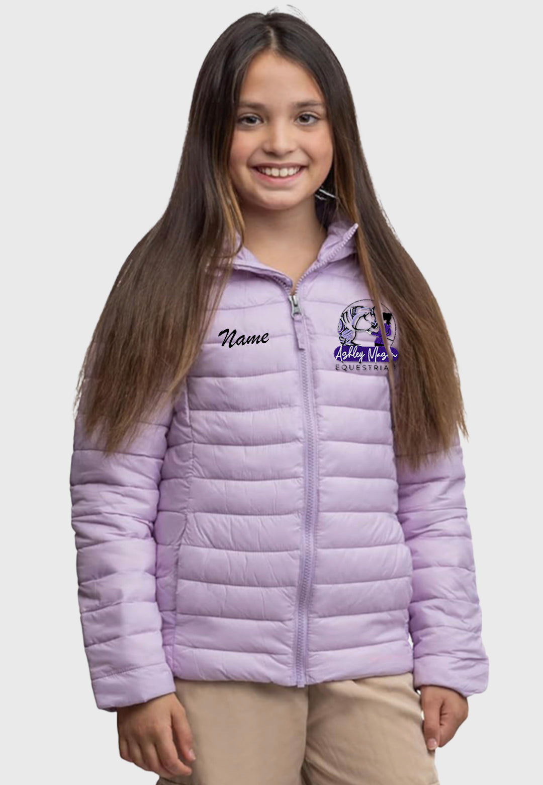 Ashley Mason Equestrian Lands' End Youth ThermoPlume Packable Hooded Jacket