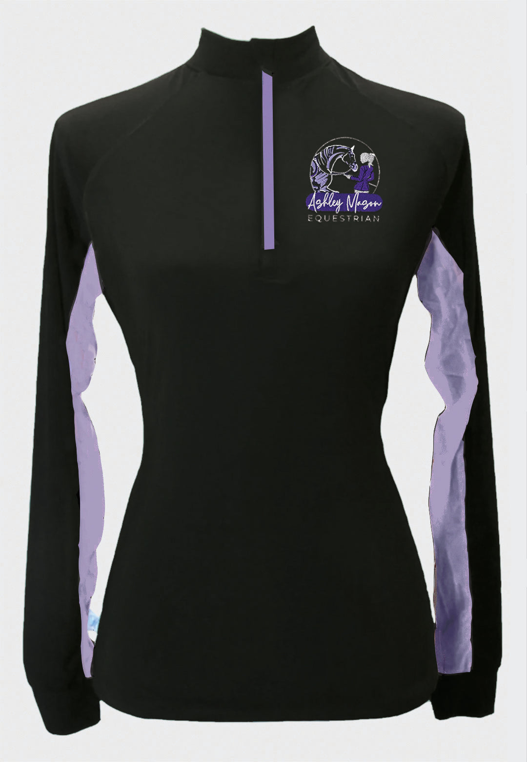 Ashley Mason Equestrian IAH Custom Sun Shirt w/contrasting accents, Adult Sizes + Youth Sizes