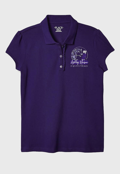 Ashely Mason Equestrian The Children's Place Girls' Short Sleeve Ruffle Pique Polo, 3 Color Options