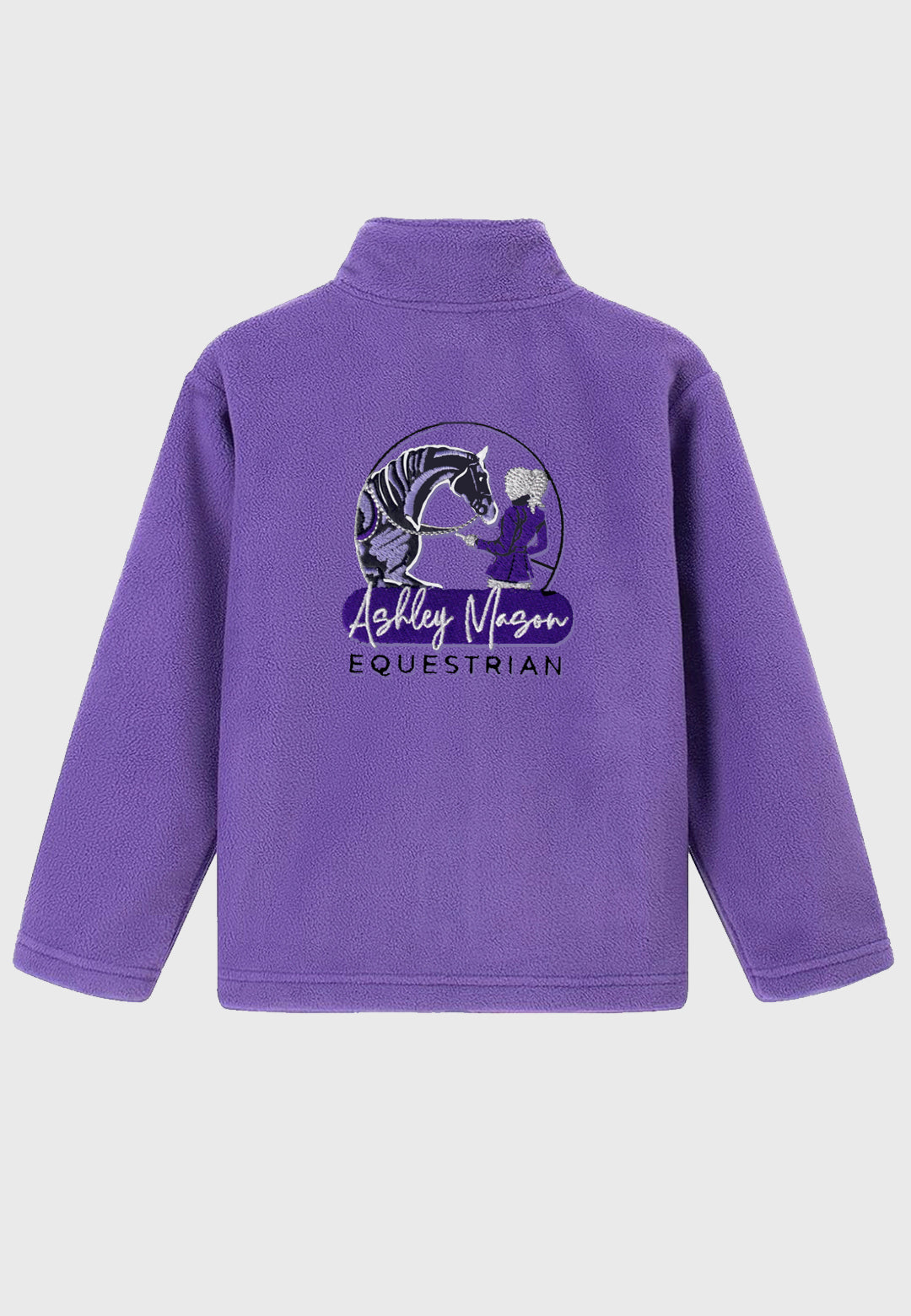 Ashley Mason Equestrian Noomelfish Girls Full Zip Soft Polar Fleece Jacket with Pockets, 2 Color Options