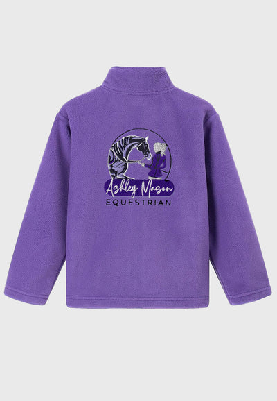Ashley Mason Equestrian Noomelfish Girls Full Zip Soft Polar Fleece Jacket with Pockets, 2 Color Options