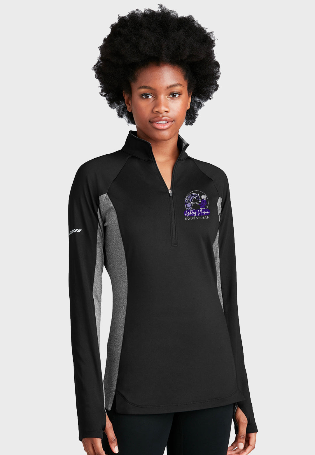 Ashley Mason Equestrian Sport-Tek® Sport-Wick® Stretch Contrast 1/2-Zip Pullover - Ladies + Mens