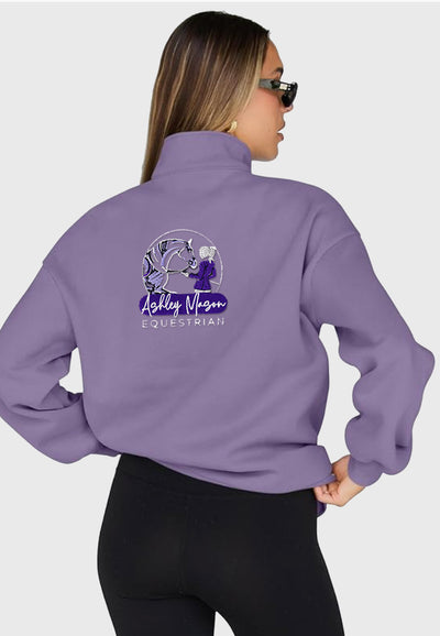 Ashley Mason Equestrian Ladies Trendy Queen Half Zip Pullover Sweatshirt, 2 Color Options