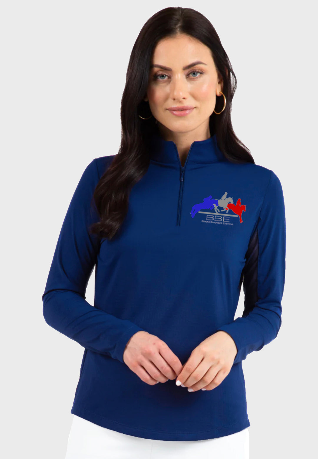 Brooke Burchianti Eventing IBKÜL's Ladies + Girls Long Sleeve Zip Mock Neck, 3 Color Options