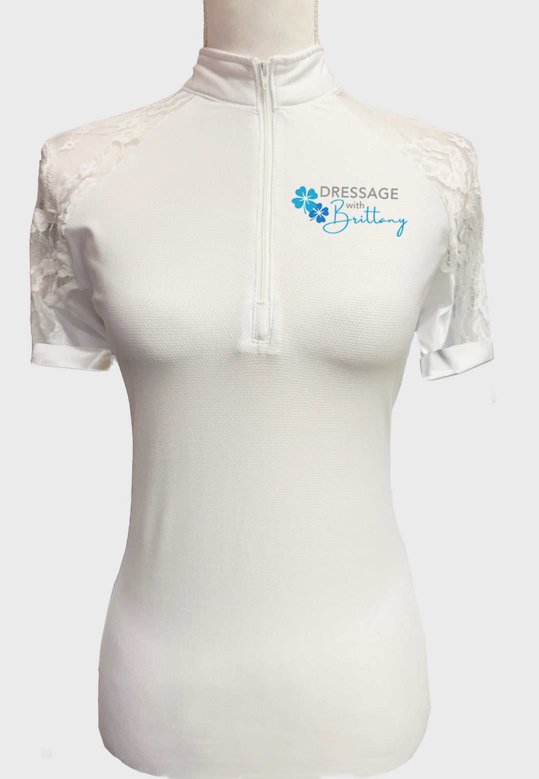 Brittany Dressage Ladies White Lace Show Shirt - Long/Short Sleeves
