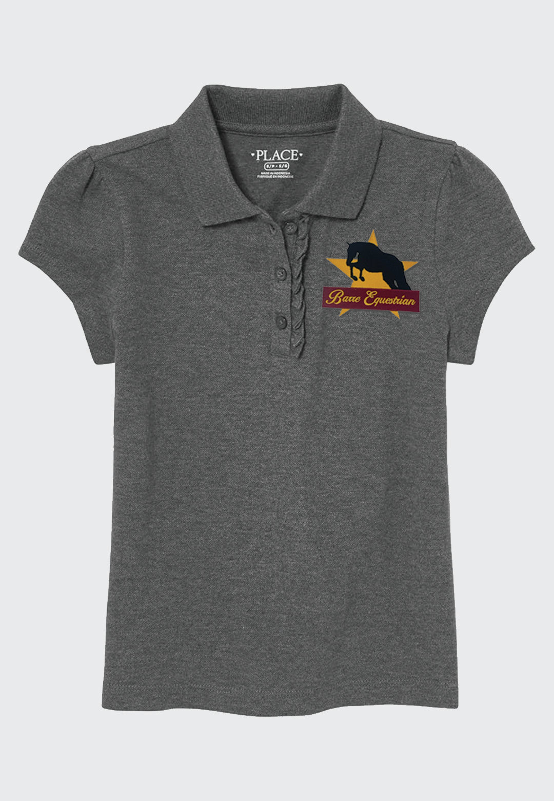Barre Equestrian The Children's Place Girls' Short Sleeve Ruffle Pique Polo, 2 Color Options