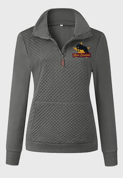 Barre Equestrian BTFBM Ladies Quilted 1/4 Zip Sweatshirt, 3 Color Options