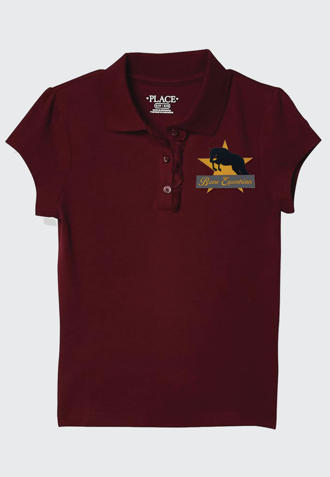 Barre Equestrian The Children's Place Girls' Short Sleeve Ruffle Pique Polo, 2 Color Options