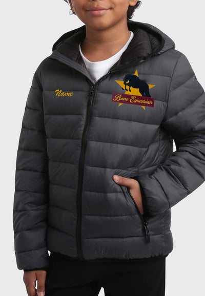 Barre Equestrian Reebok Youth Hooded Quilted Puffer Parka Coat, 2 Color Options