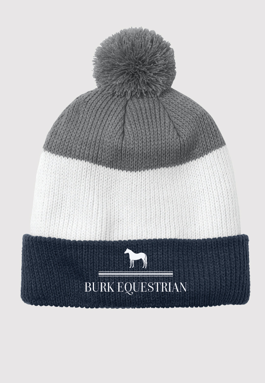 Burk Equestrian Port Authority® Cozy Striped Pom Beanie