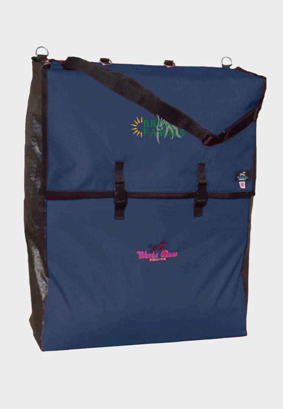 Bright Farms World Class Equine Navy Stall Front Bag - with inside pockets