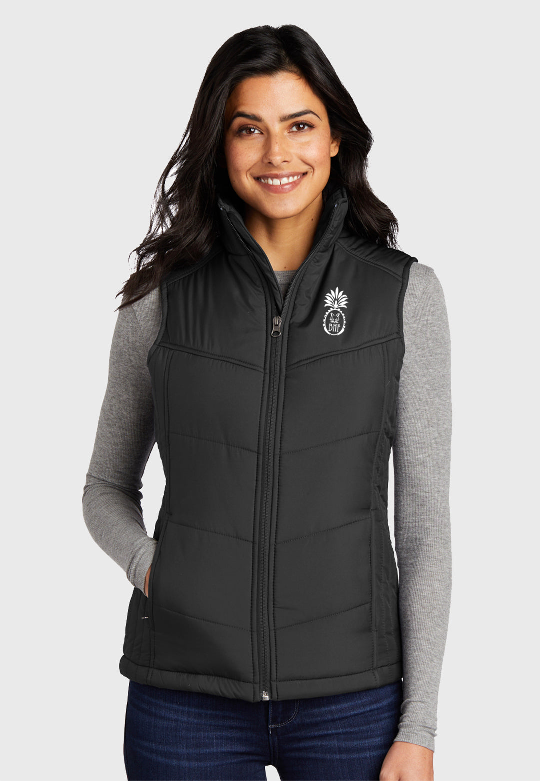 Brown Hall Farm Port Authority® Puffy Vest - Black, Ladies + Mens Styles
