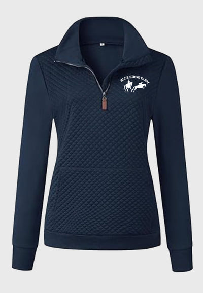 Blue Ridge Farm BTFBM Ladies Quilted 1/4 Zip Sweatshirt, 2 Color Options
