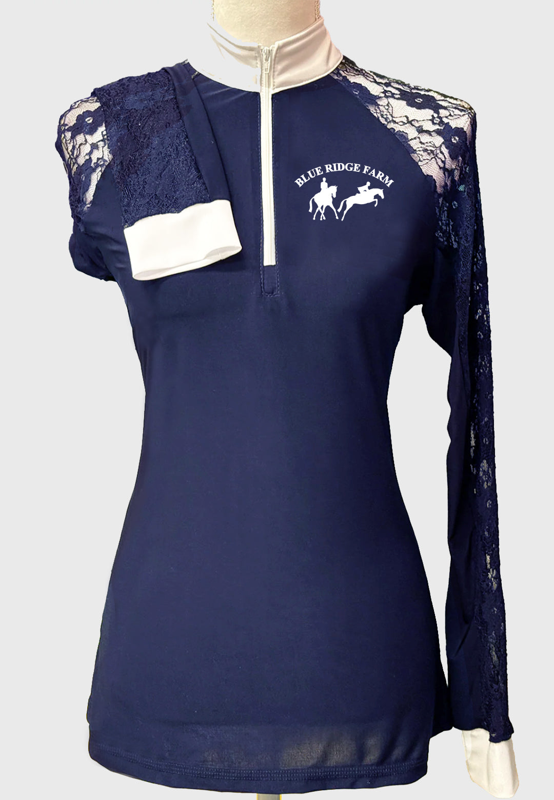Blue Ridge Farm Long Sleeve Show Shirt with Lace Sleeves, Ladies + Youth