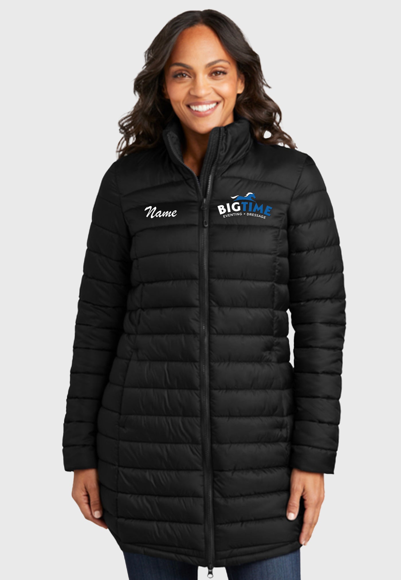 Bigtime Eventing Port Authority® Ladies Horizon Black Puffy Long Jacket