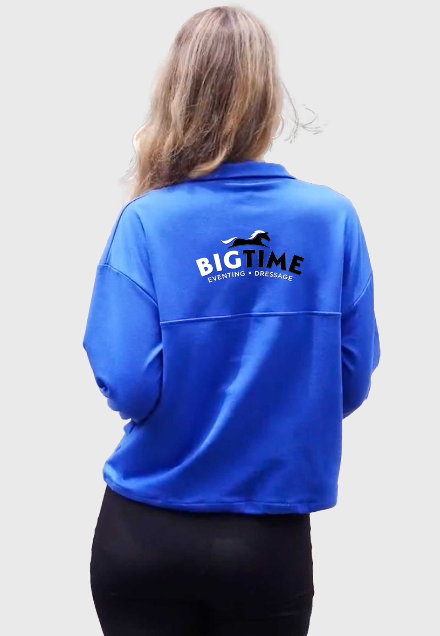 Bigtime Eventing LEEDYA Womens Long Sleeve Half Zip Oversized Cropped Sweatshirt