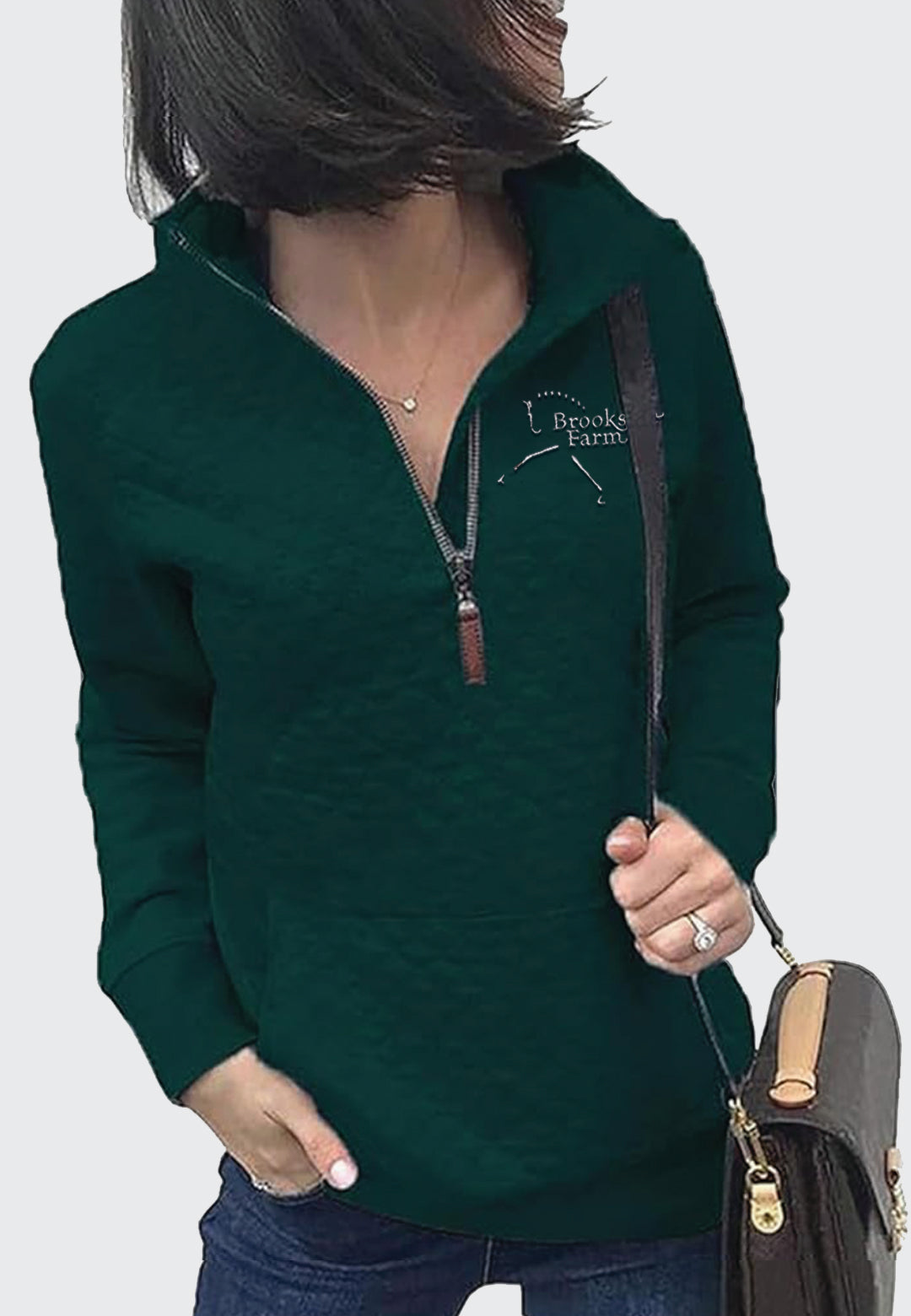 Brookside Farm Quilted Lightweight 1/2 Zip Long Sleeve, 2 Color Options