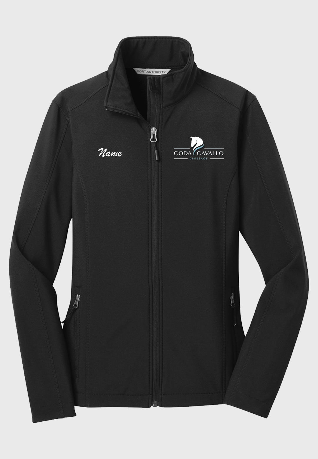 Coda Cavallo Dressage Port Authority® Core Black Soft Shell Jacket - Men's + Ladies Sizes