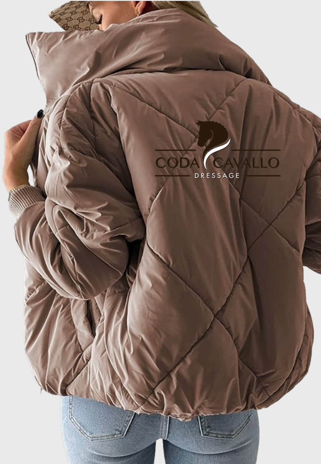 Coda Cavallo Dressage WOMENS QUILTED CROPPED PUFFER JACKET, 2 Color Options