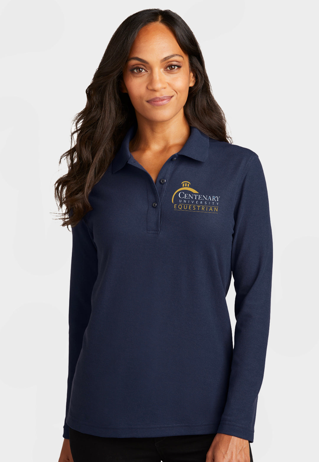 Centenary University Equestrian Port Authority® Silk Touch™ Long Sleeve Polo, Ladies + Mens Sizes