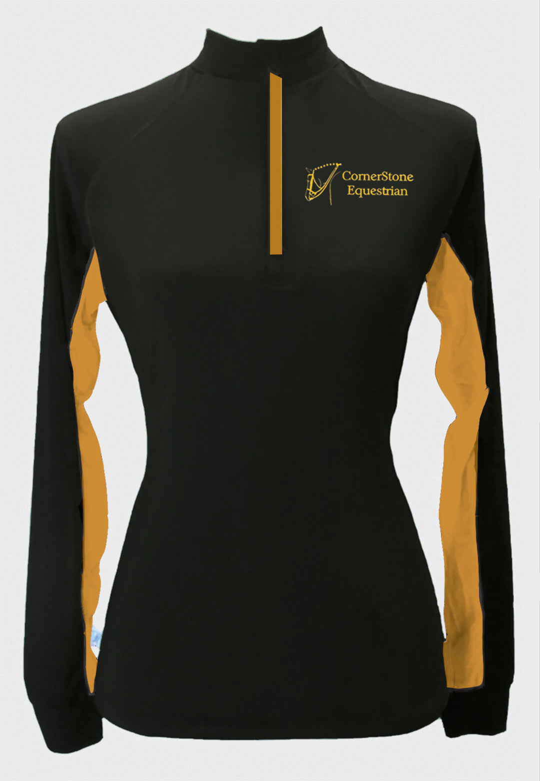 Cornerstone Equestrian  LS Custom Sun Shirt With contrasting Accents, Adult + Youth Sizes