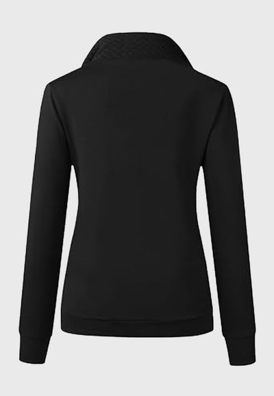 HC Dressage BTFBM Ladies Quilted 1/4 Zip Black Sweatshirt