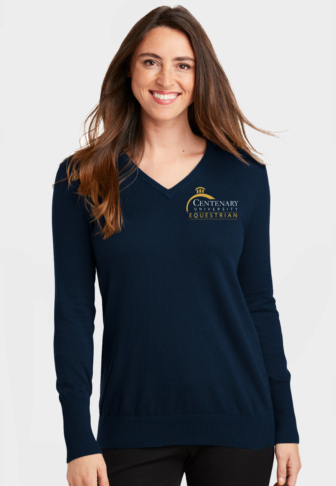 Centenary University Equestrian PORT AUTHORITY® LADIES V-NECK SWEATER