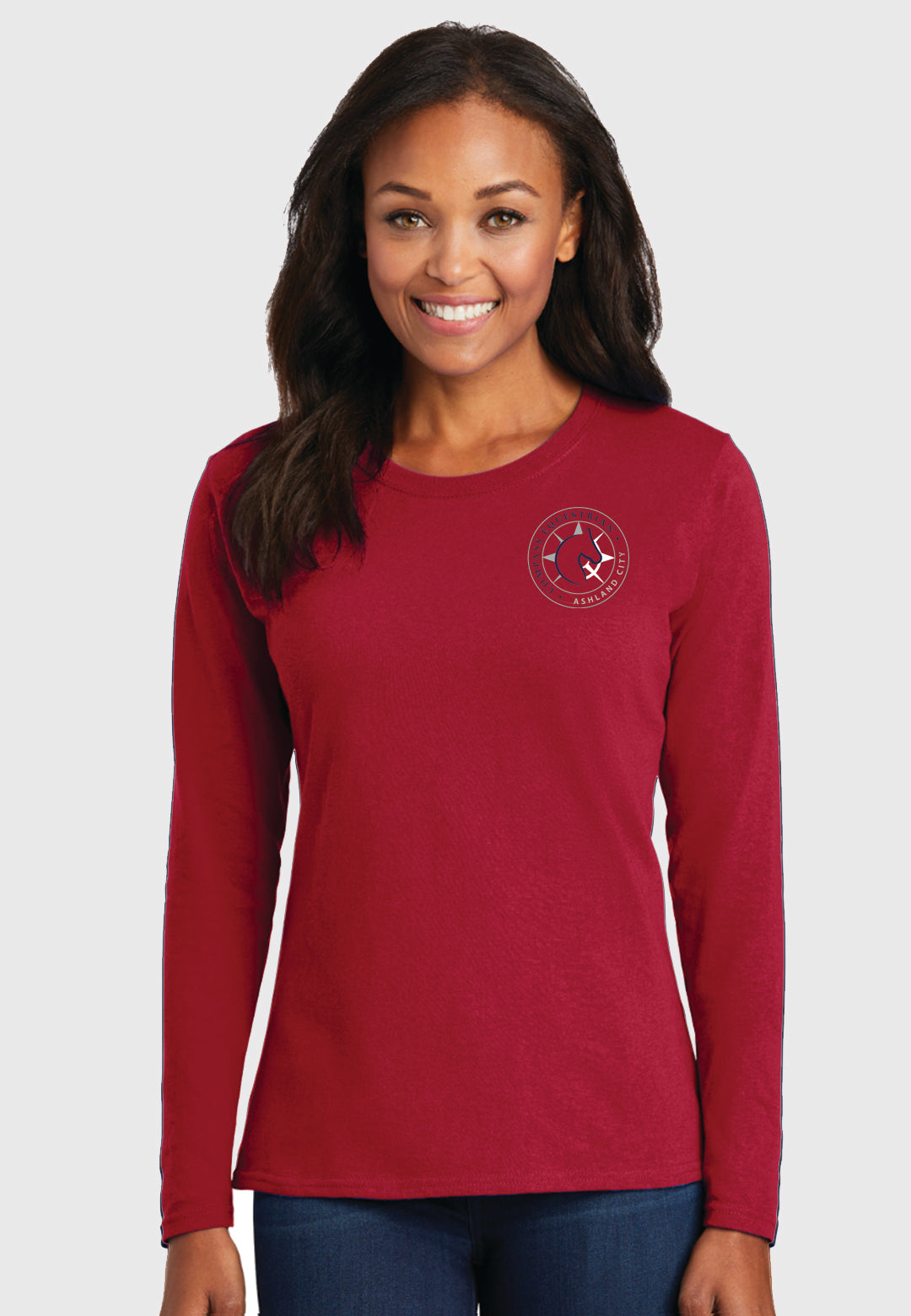 Compass Equestrian Port & Company® Core Cotton Tee, Youth + Adult Sizes,  2 Color Options