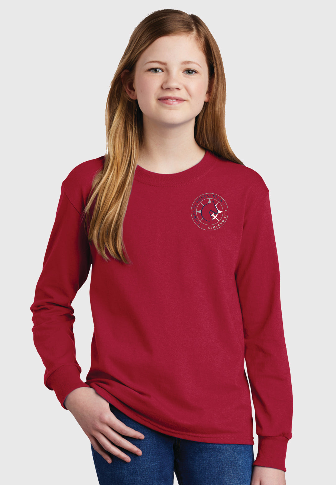 Compass Equestrian Port & Company® Core Cotton Tee, Youth + Adult Sizes,  2 Color Options