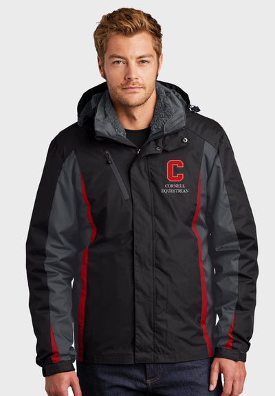 Cornell Equestrian Port Authority® Mens Black Colorblock 3-in-1 Jacket