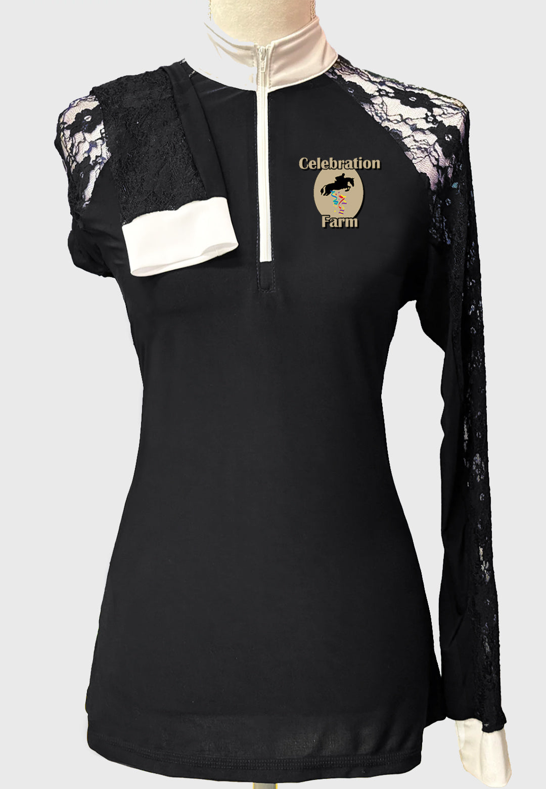 Celebration Farm Long Sleeve Show Shirt with Lace Sleeves, Ladies + Youth, 2 Color Options