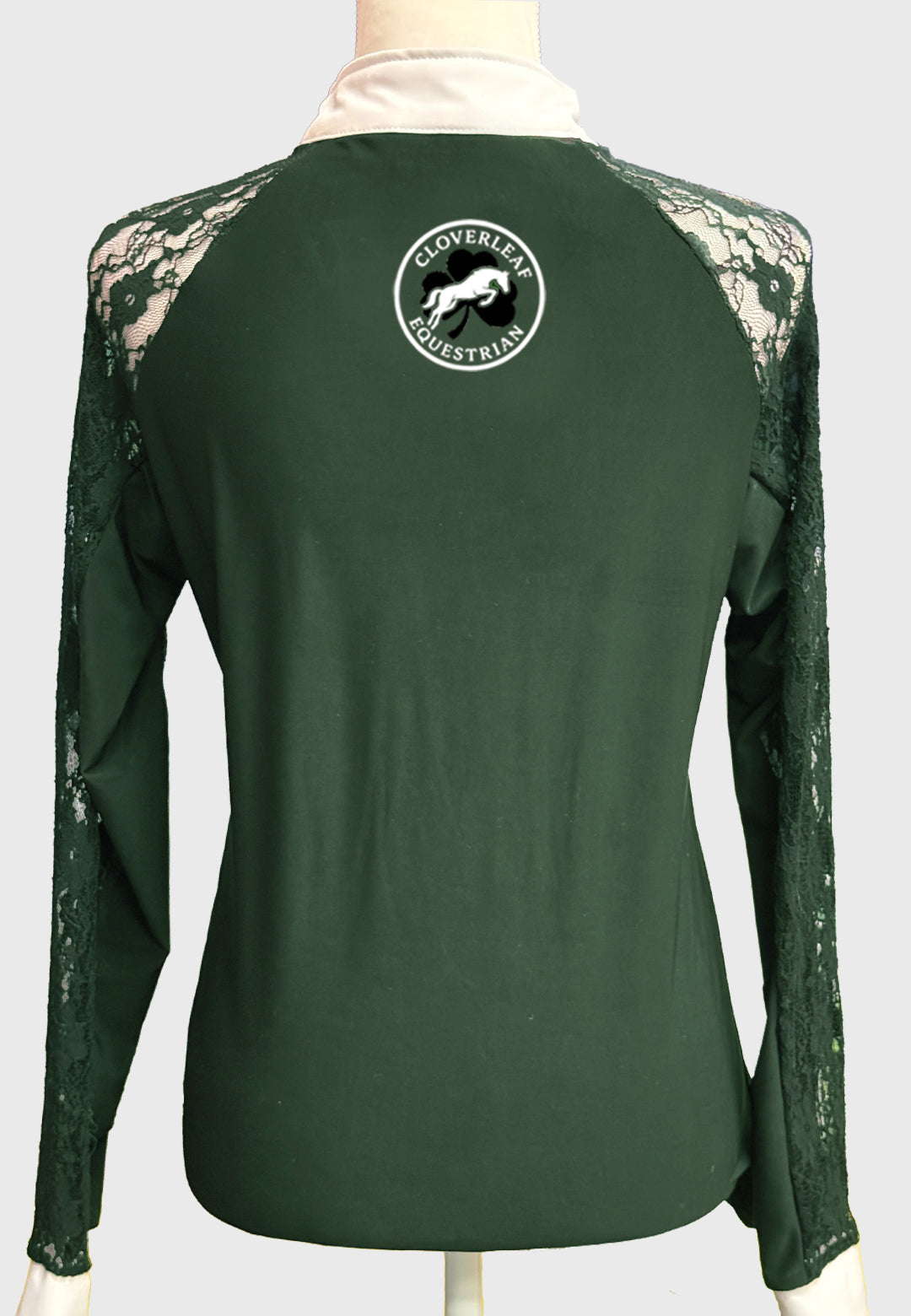Cloverleaf Equestrian LS Hunter Show Shirt with Lace Sleeves, Ladies + Youth
