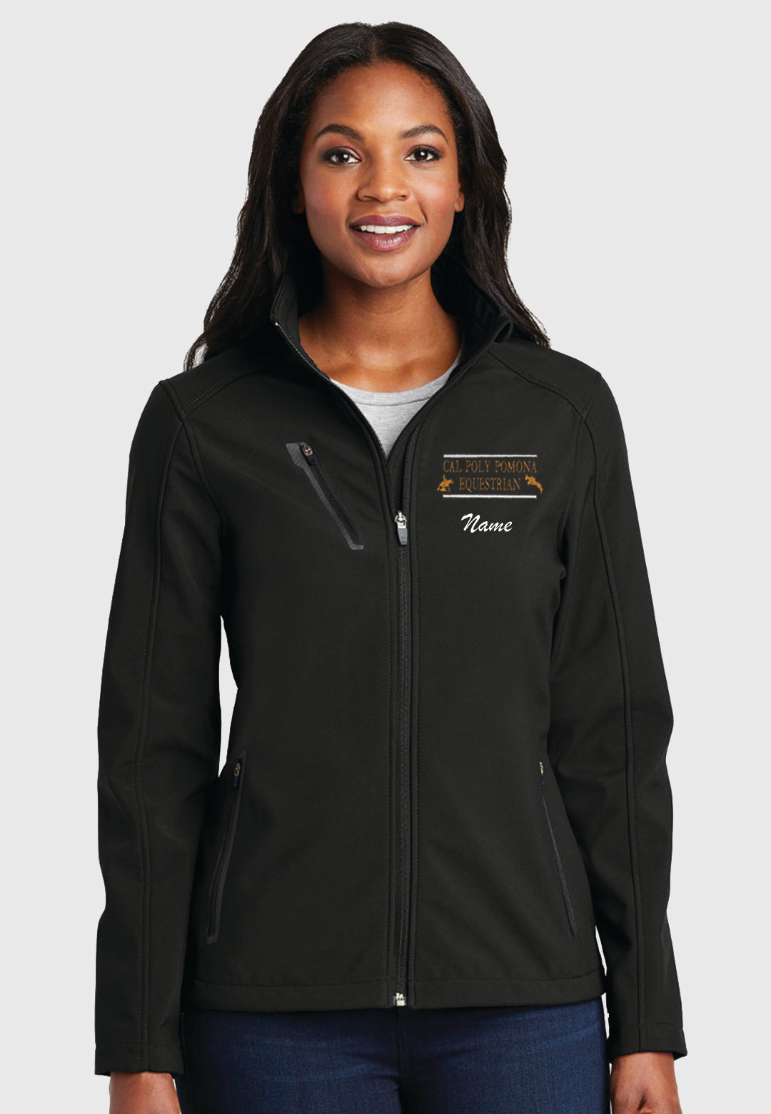 Cal Poly Pomona Equestrian Team Port Authority® Ladies Welded Black Soft Shell Jacket