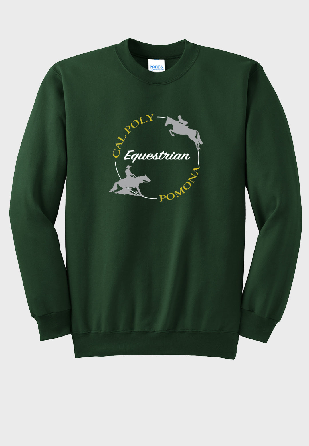 Cal Poly Pomona Equestrian Team Port & Company® Essential Fleece Crewneck Sweatshirt (Adult Unisex) - Circle Logo