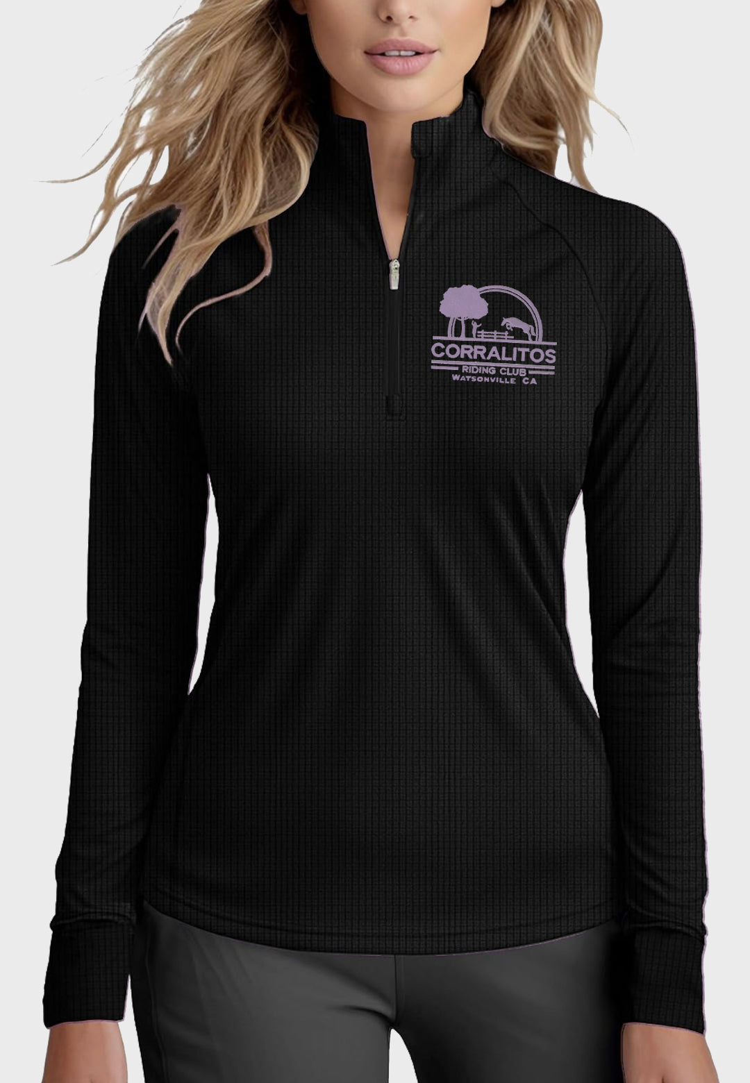 Corralitos Riding Club Zengjo Thermal 1/2-Zip Long Sleeve Pullover, 2 Color Options