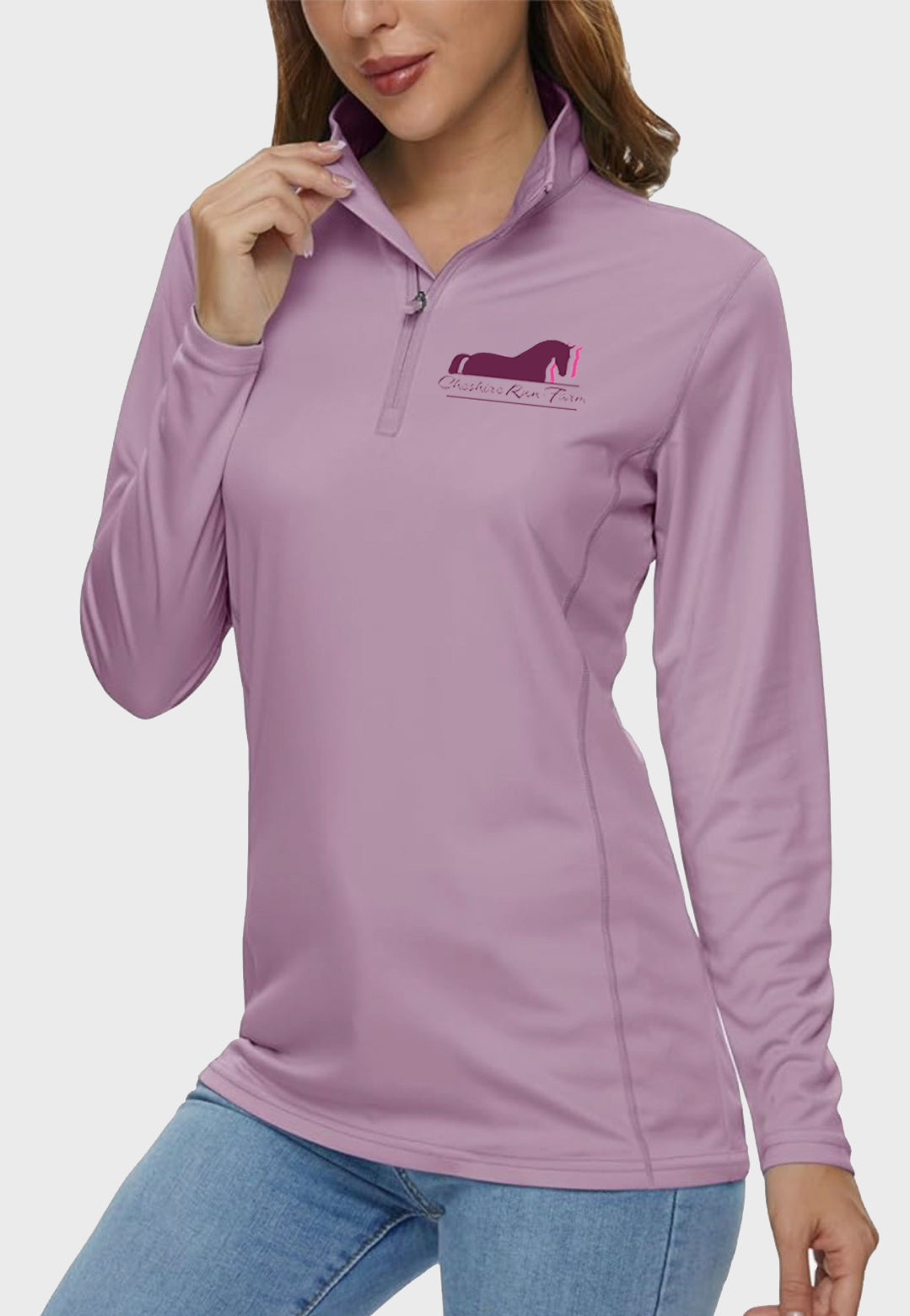 Cheshire Run Farm MAGCOMSEN Women's Long Sleeve 1/4 Zip Sunshirt