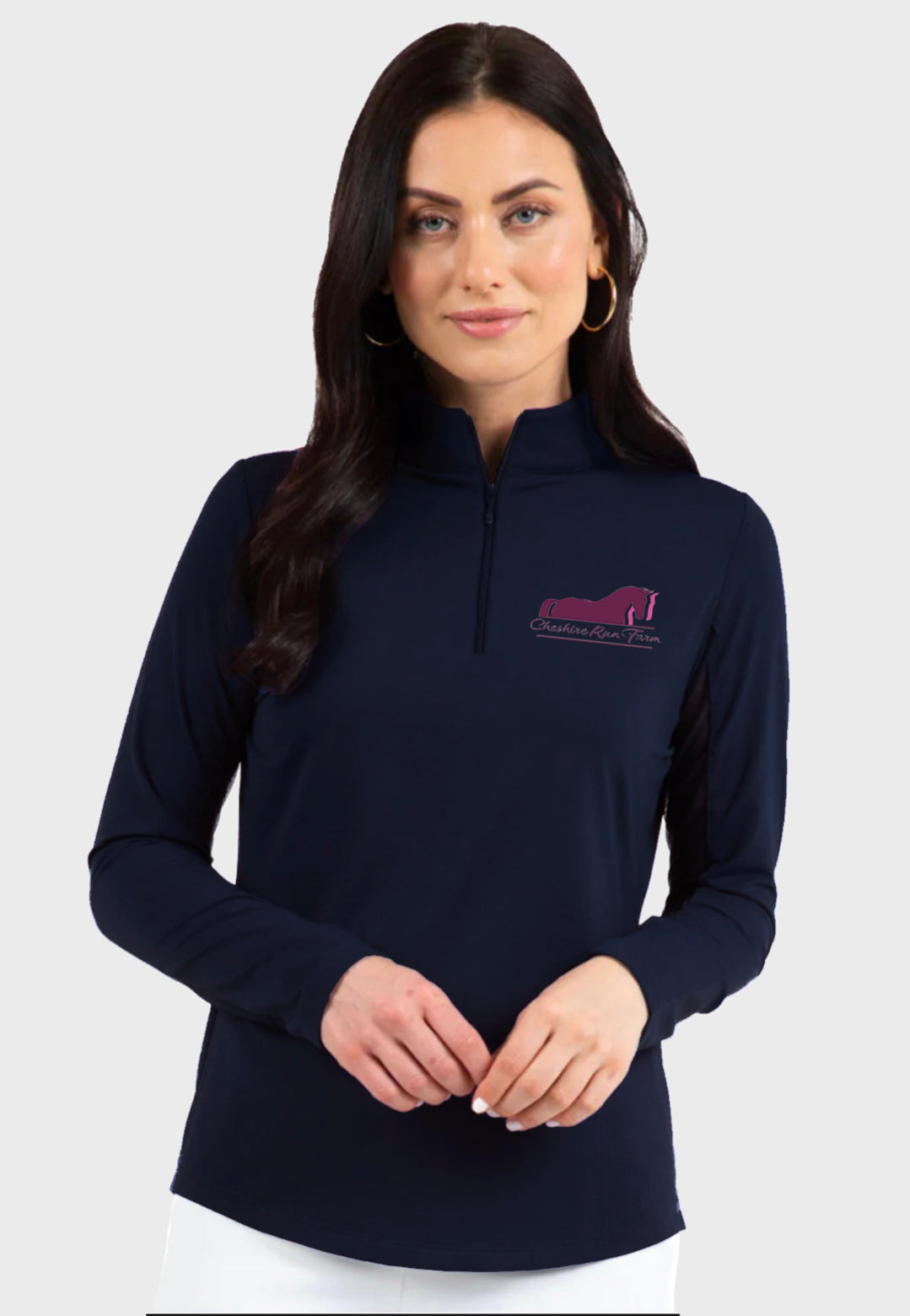 Cheshire Run Farm IBKÜL's Ladies + Girls Long Sleeve Zip Mock Neck